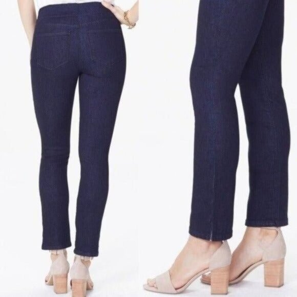 NYDJ Alina Pull On Skinny Ankle Jeans Stretch Dark Blue 4 - Picture 3 of 13